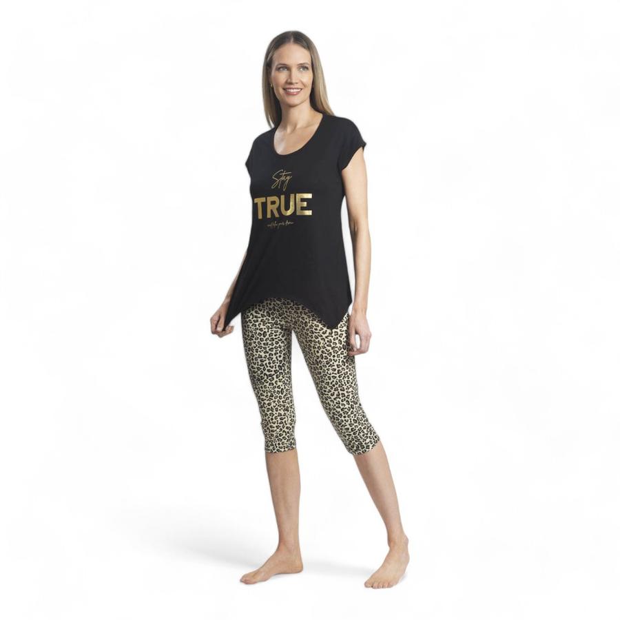 Pijama Print Capri Mujer Mon Amour Negro