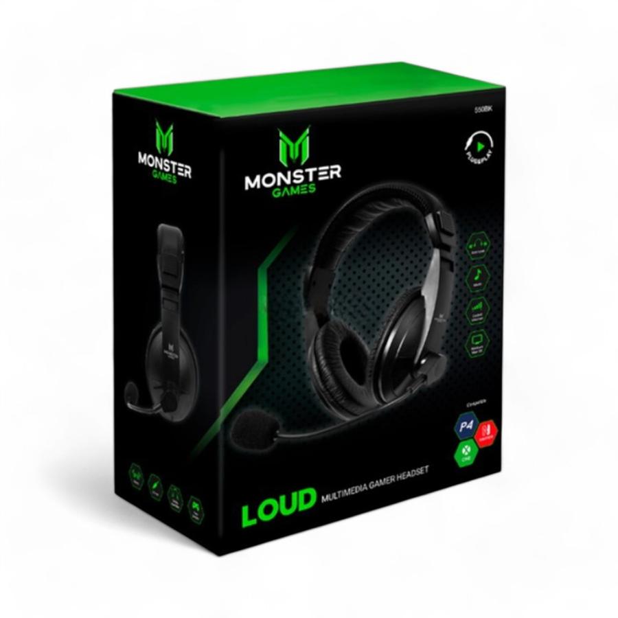 Audífonos Gamer Monster Games Loud 3.5 MM Negro