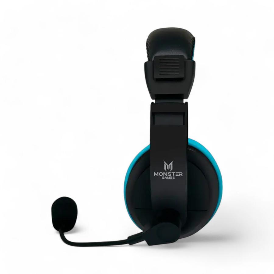 Audífonos Gamer Monster Games Loud 3.5 MM Azul/Negro
