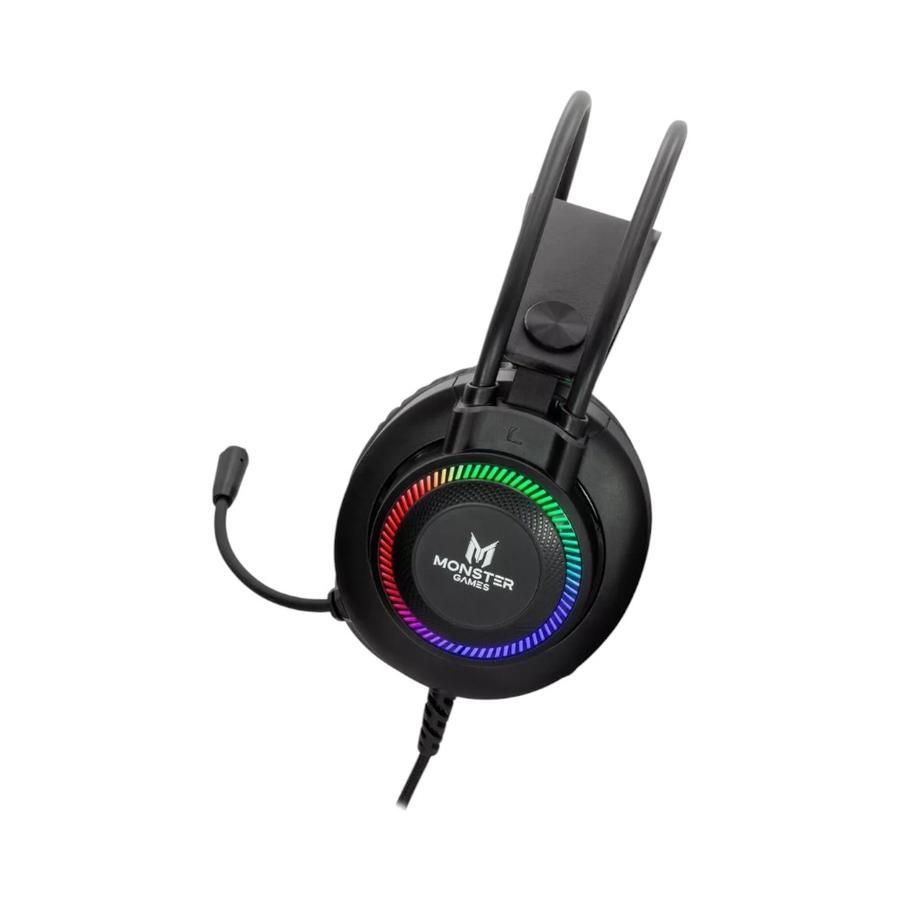Audífonos Gamer Monster Games Throb RGB 3.5 Mm/USB Negro