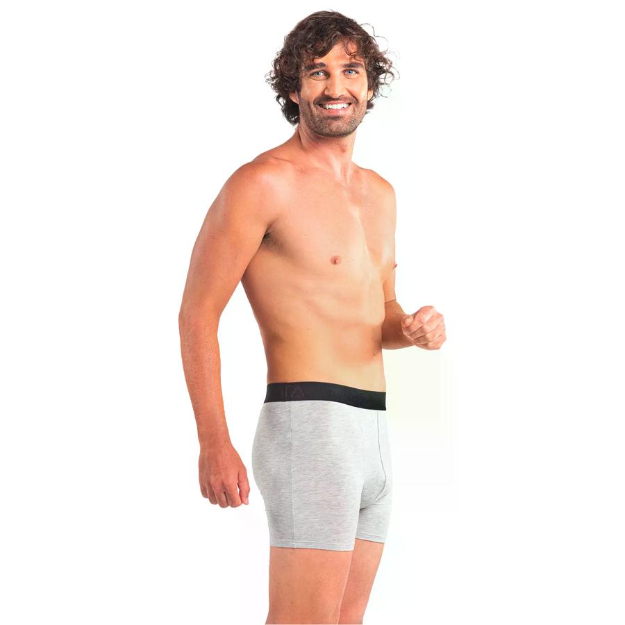 Pack 4 Boxer Viscosa Hombre Mota Gris