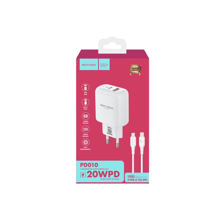 Cargador de Pared PD010 PD Tipo C a Lightning