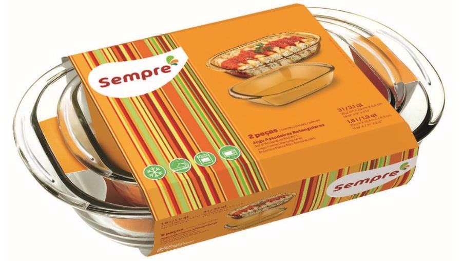 Set 2 Asaderas Nadir Rectangular Transparente