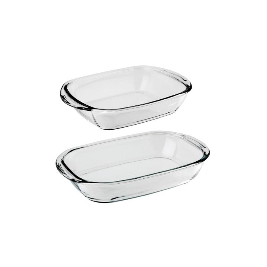 Set 2 Asaderas Nadir Rectangular Transparente