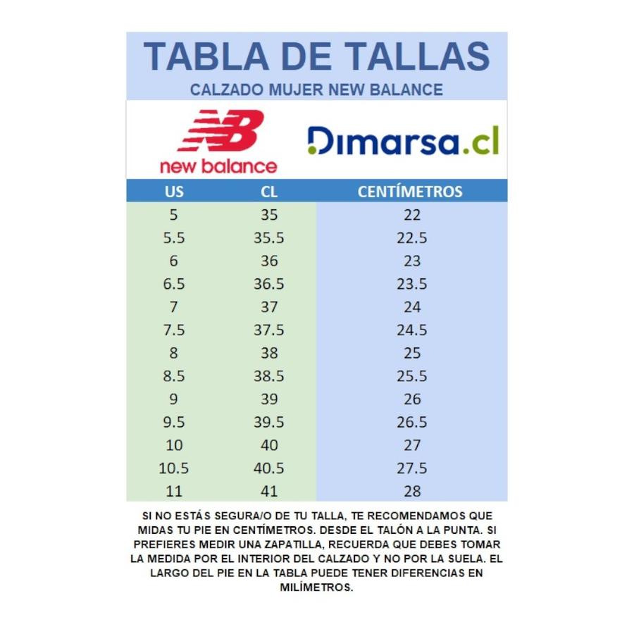 Tabla tallas new balance argentina online