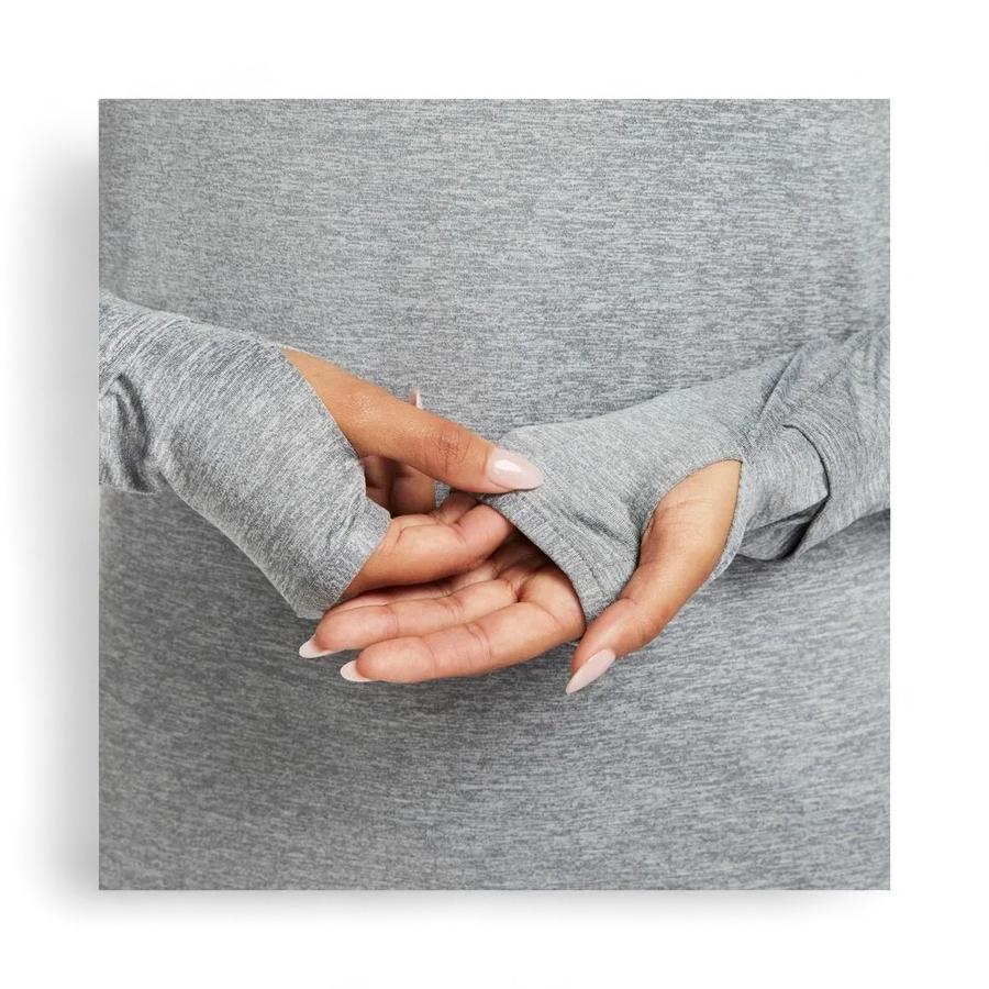 Polera Running Mujer Nike Swift Element Cierre 1/4 Gris