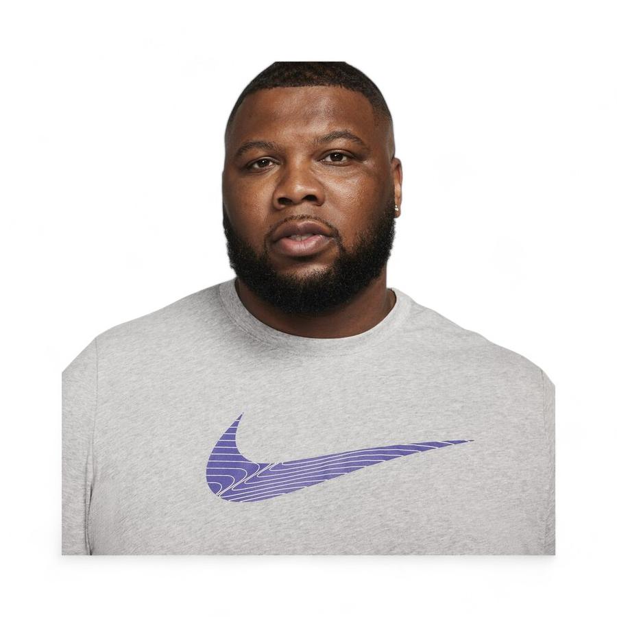 Polera Deportiva Hombre Nike Dri-Fit Manga Corta Gris