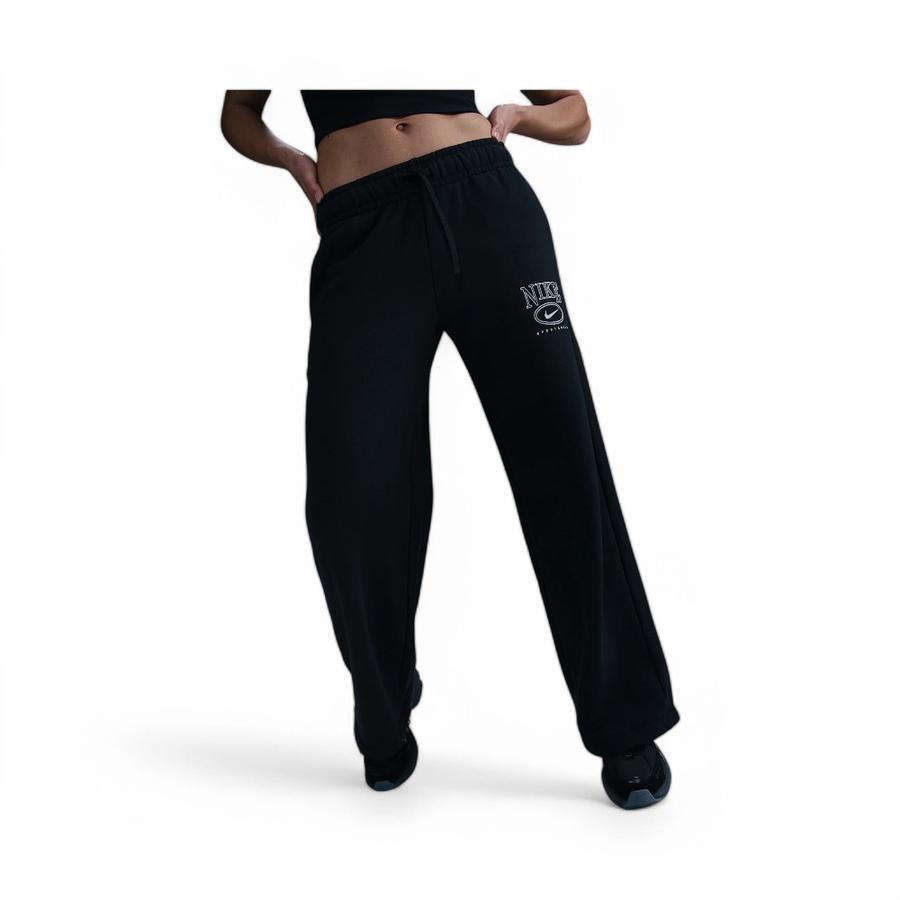 Pantalón Deportivo Mujer Nike Club Fleece Wide Leg Negro