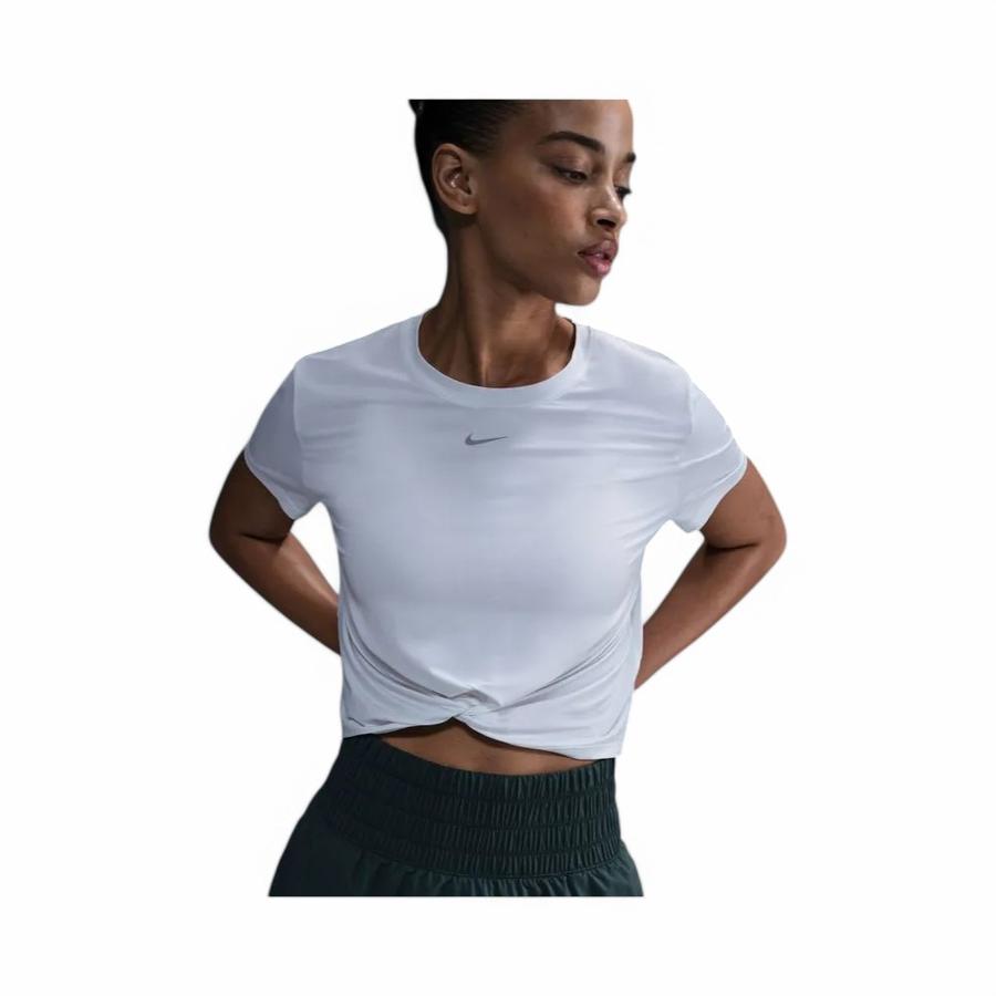 Polera Mujer Nike One Classic Manga Corta Twist Blanco