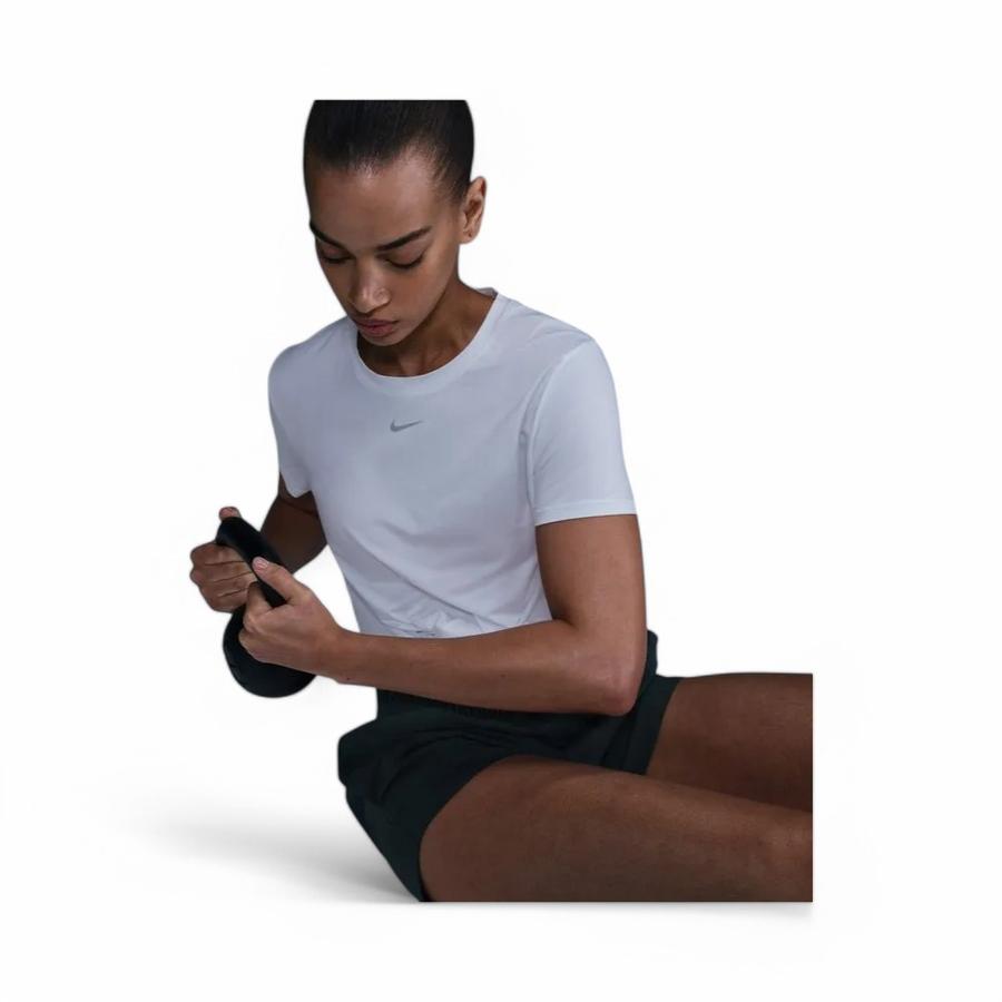 Polera Mujer Nike One Classic Manga Corta Twist Blanco