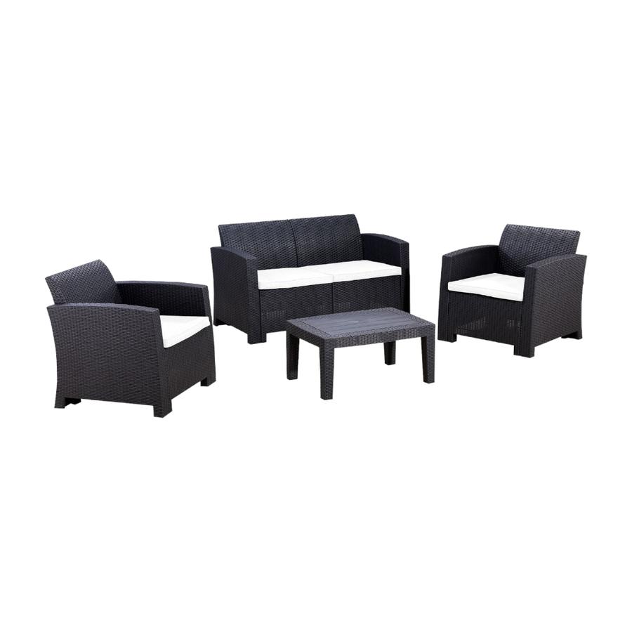 Juego Living De Terraza Menorca Northwest 4 Piezas Negro