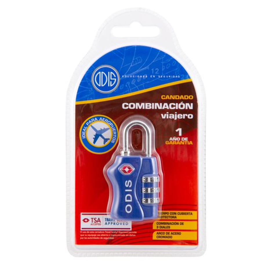 Candado Profesional ODIS 33mm Azul Viajes TSA