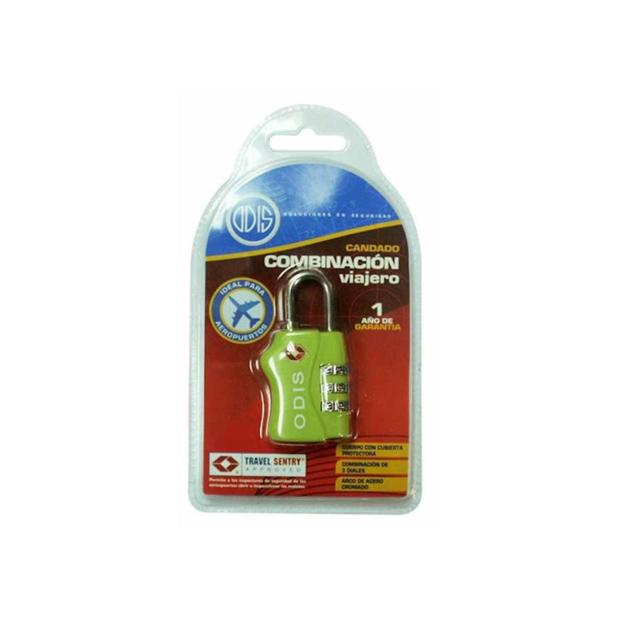 Candado Profesional ODIS 33mm Verde Viajes TSA