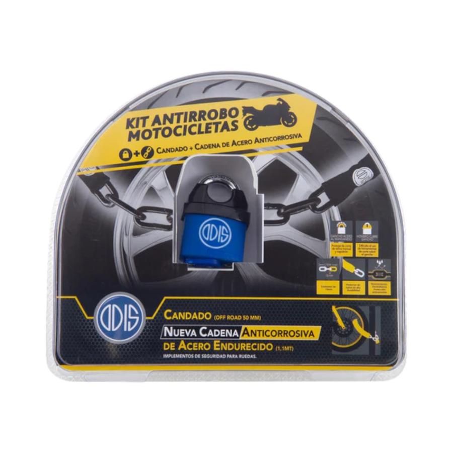 Kit Odis Cadena Para Motos 10Mm x 110Cm + Candado 50Mm