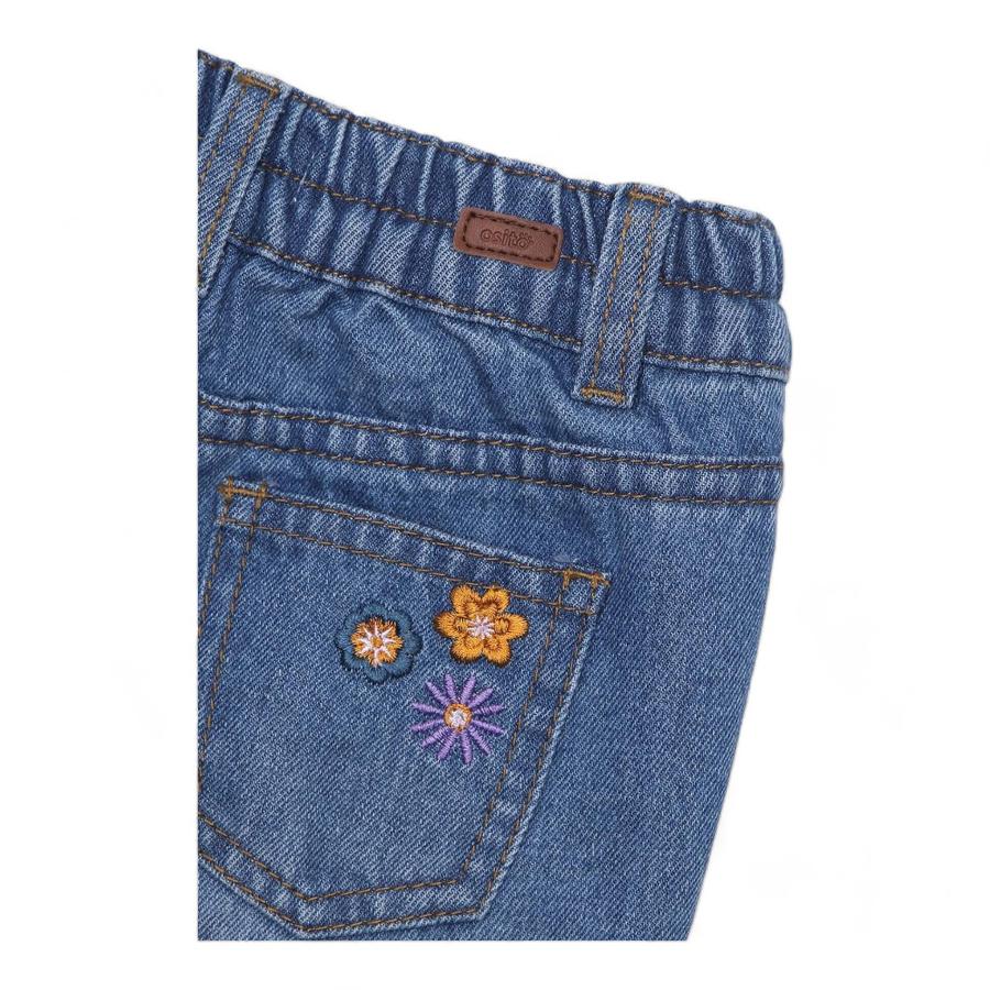 Jeans Niña Osito Bordado Azul