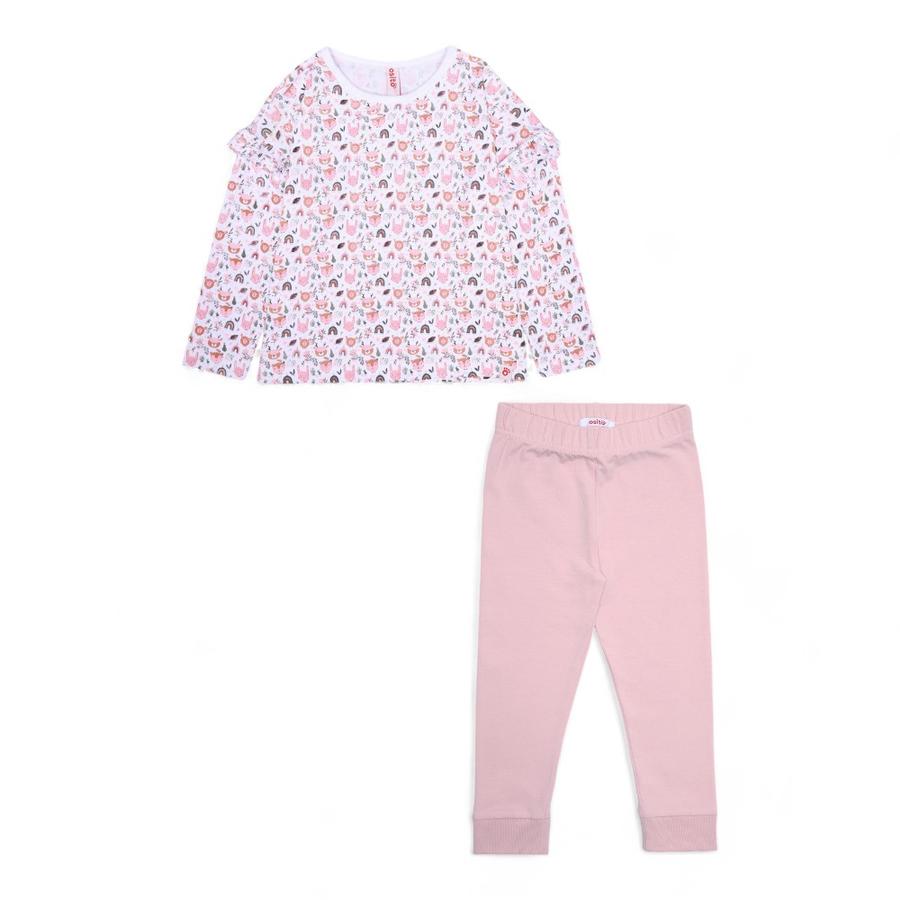 Pijama Niña Osito Dos Piezas Rosado