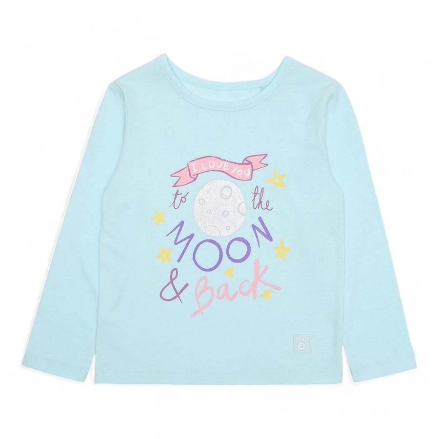 Polera Niña Osito Manga Larga Celeste