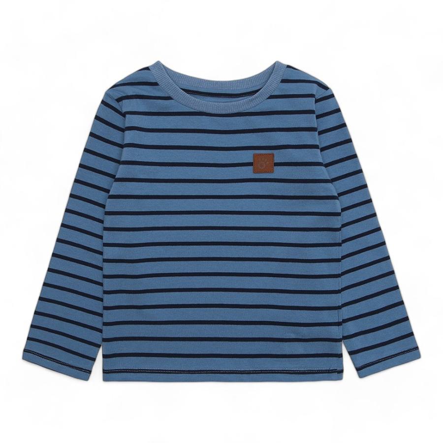 Polera Niño Osito Listada Azul