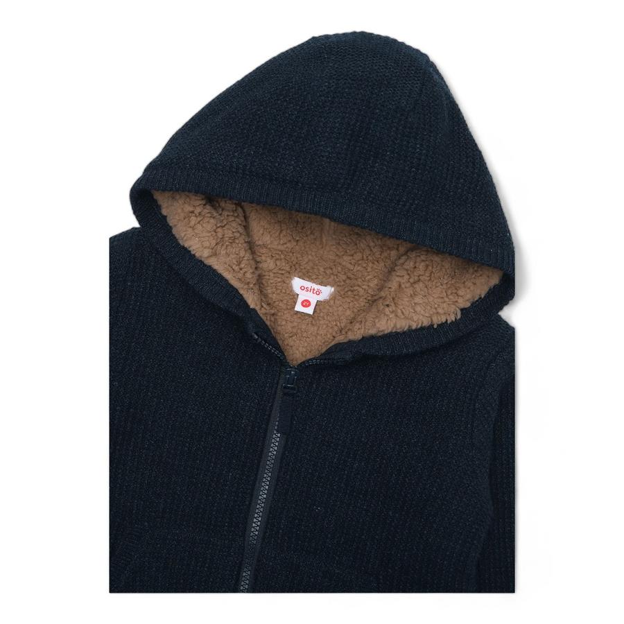 Chaleco Niño Osito Con Gorro Azul