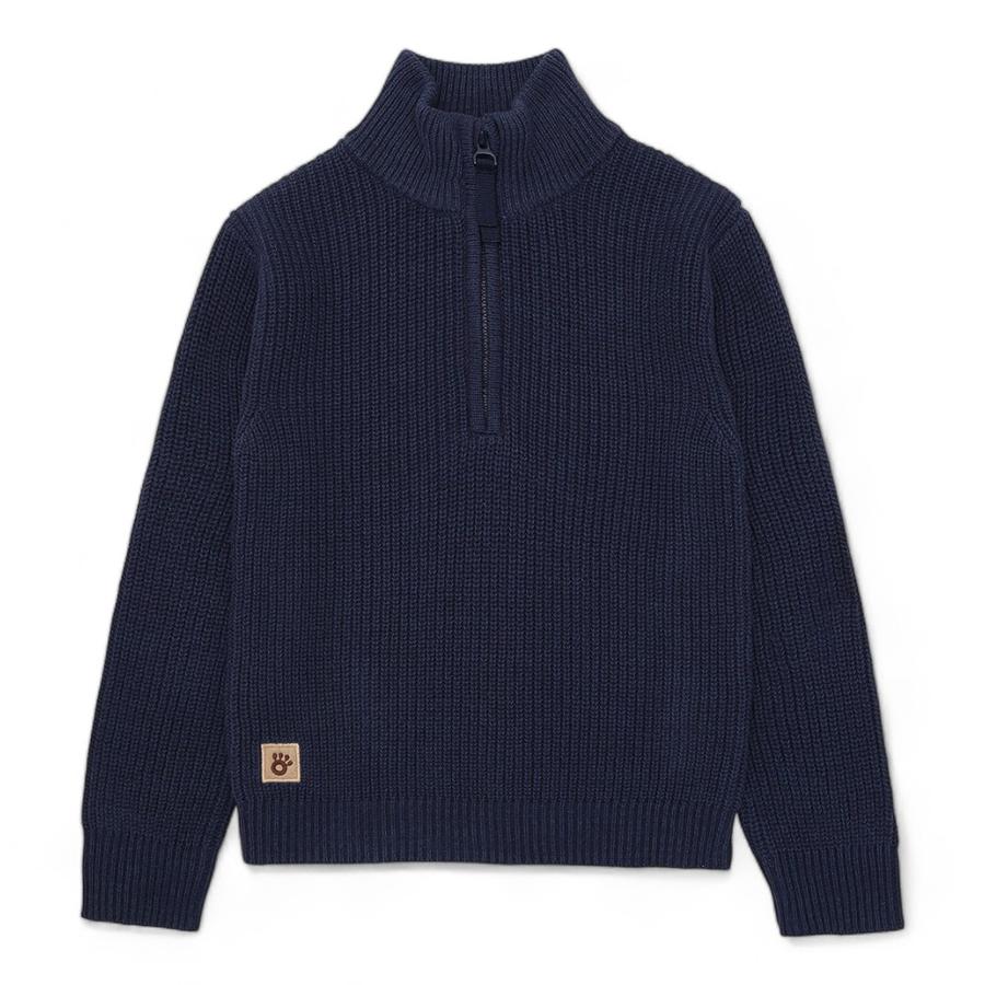 Sweater Niño Osito Medio Cierre Azul
