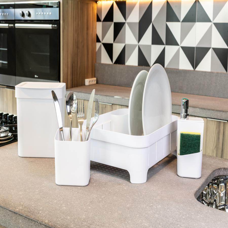 Dispensador Ou Lavaloza Con Porta Esponja 650 ML Blanco