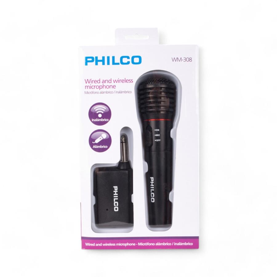 Micrófono Alámbrico/Inalámbrico Philco VHF/FM 6.5 Mm Negro