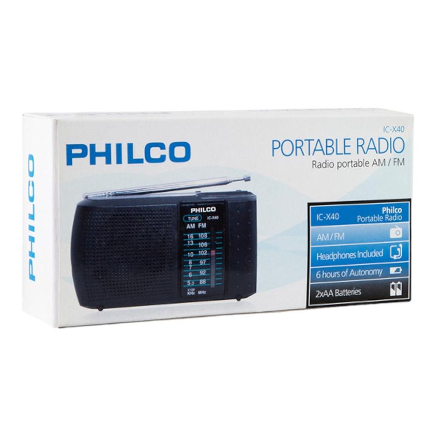 Radio Portatil Philco Icx-40 Con Audifonos Negro