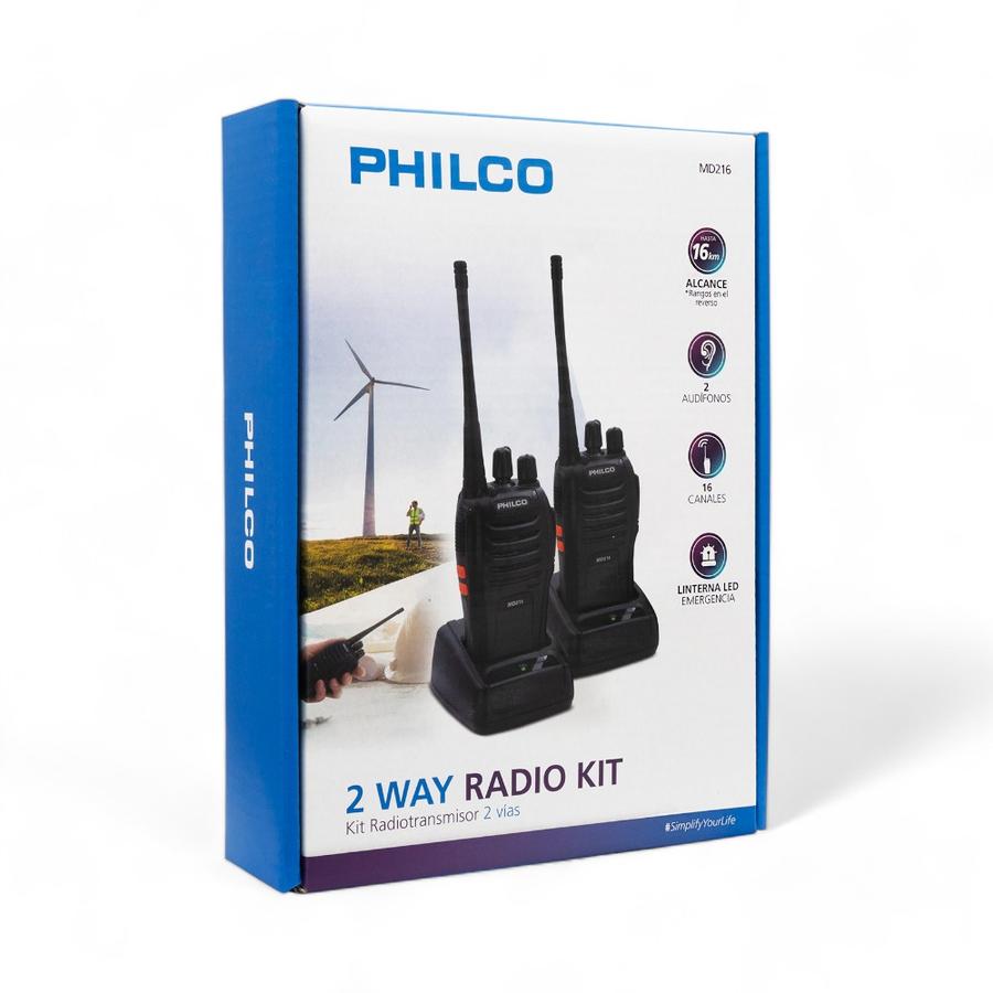 Kit Walkie Talkies Philco 33PHLMD216 2 Unidades Negro