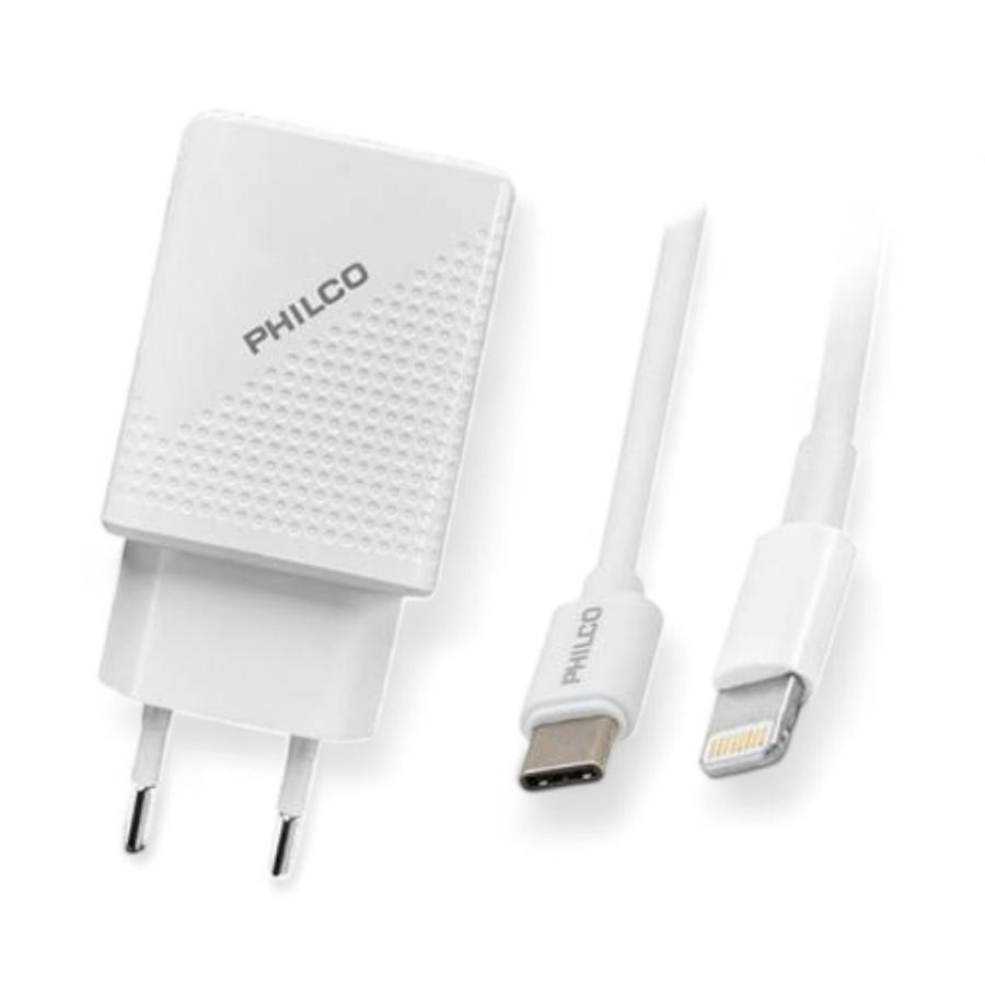 Cargador Rápido Philco Lightning A USB-C 10W 1.2 Metros