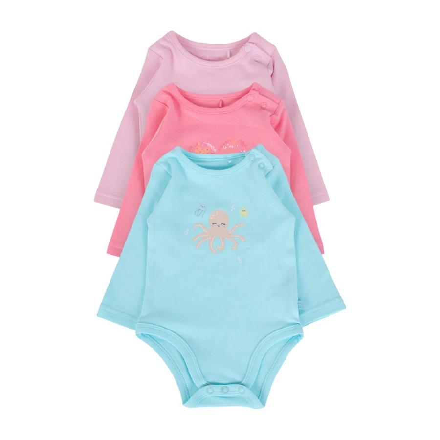 Set 3 Piluchos Body Manga Larga Bebé Niña Pillin Multicolor