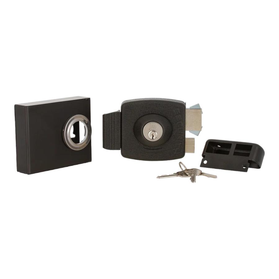Cerradura Sobreponer Poli Security Pro + Caja Reja Negro