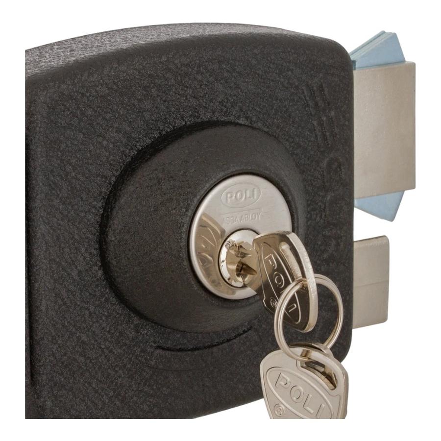 Cerradura Sobreponer Poli Security Pro + Caja Reja Negro