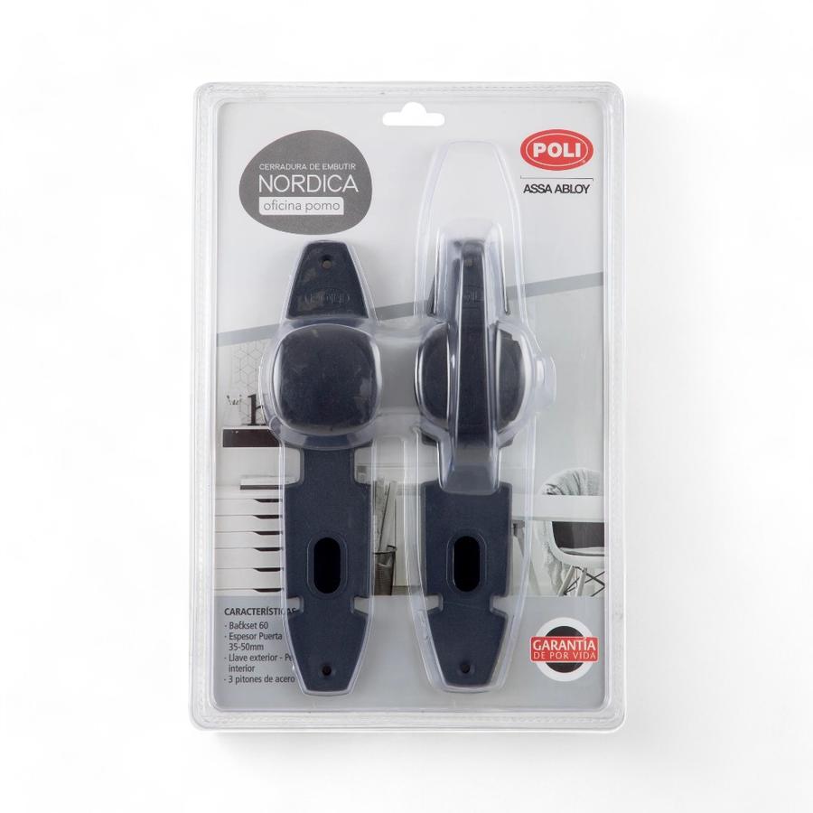 Cerradura Embutida Interior Poli B60 Nordica Negro
