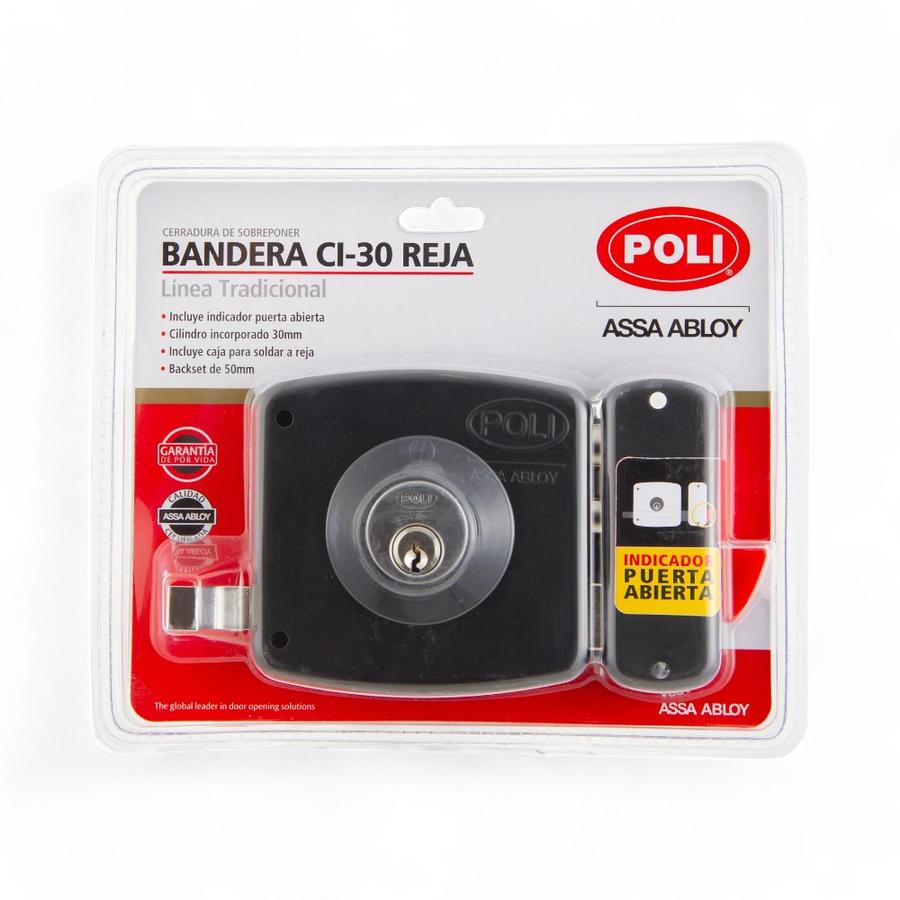 Cerradura Sobreponer Bandera Poli + Caja Negro