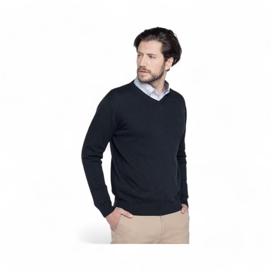 Sweater Hombre Potros Venecia Cuello V Negro