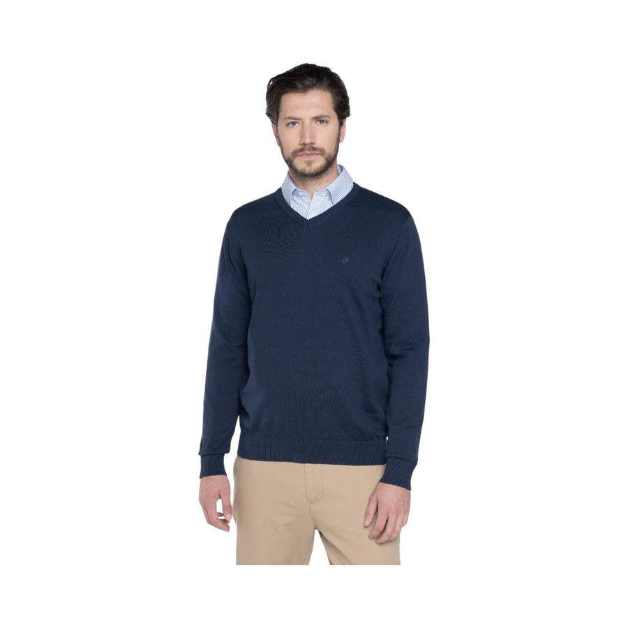Sweater Hombre Potros Venecia Cuello V Azul Marino