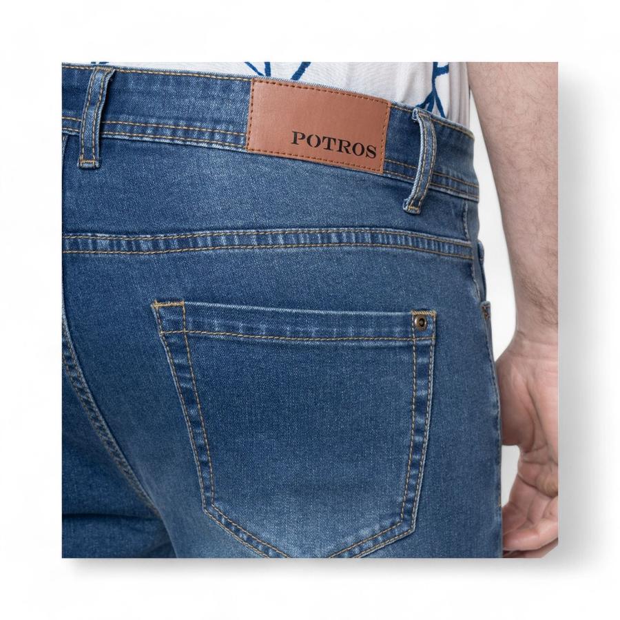Jeans Hombre Potros Berlín Slim Fit Azul Denim