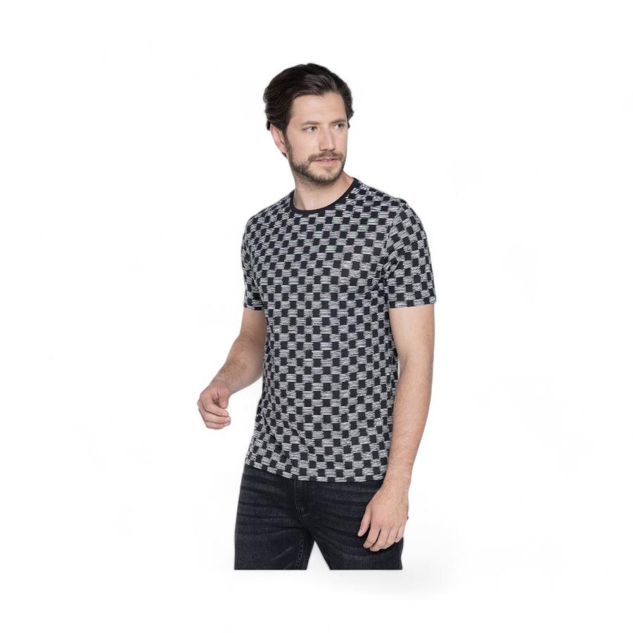 Polera Casual Hombre Potros Terre Manga Corta Negro/Blanco
