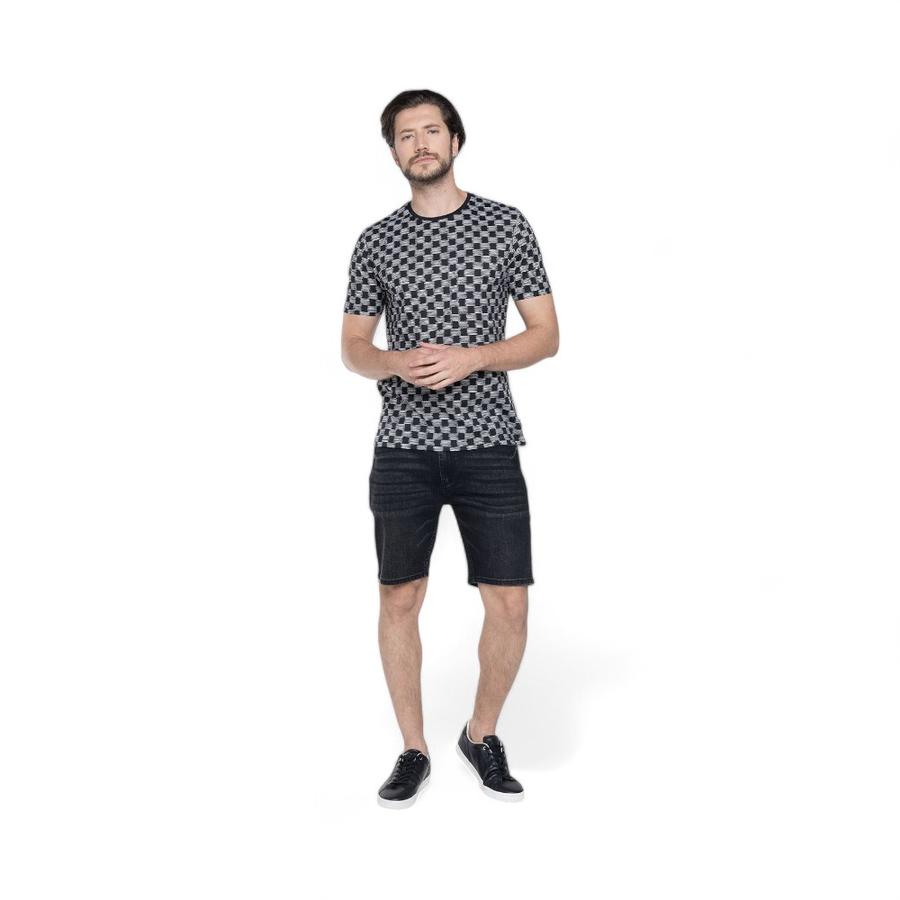 Polera Casual Hombre Potros Terre Manga Corta Negro/Blanco