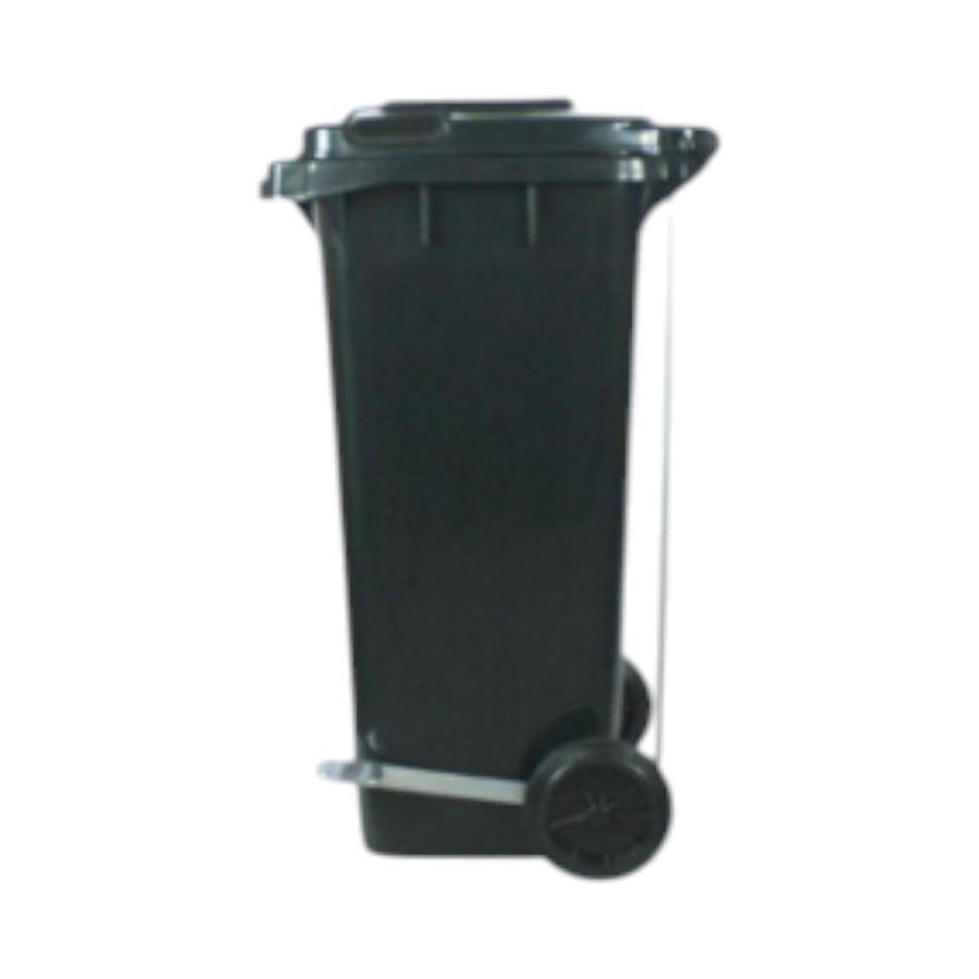 Basurero Qrubber con Pedal 120 Litros Gris
