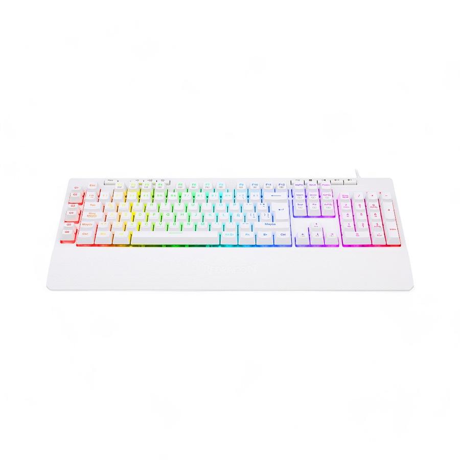 Teclado Gamer Redragon Shiva K512W-RGB Membrana Blanco