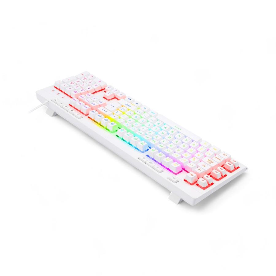 Teclado Gamer Redragon Shiva K512W-RGB Membrana Blanco