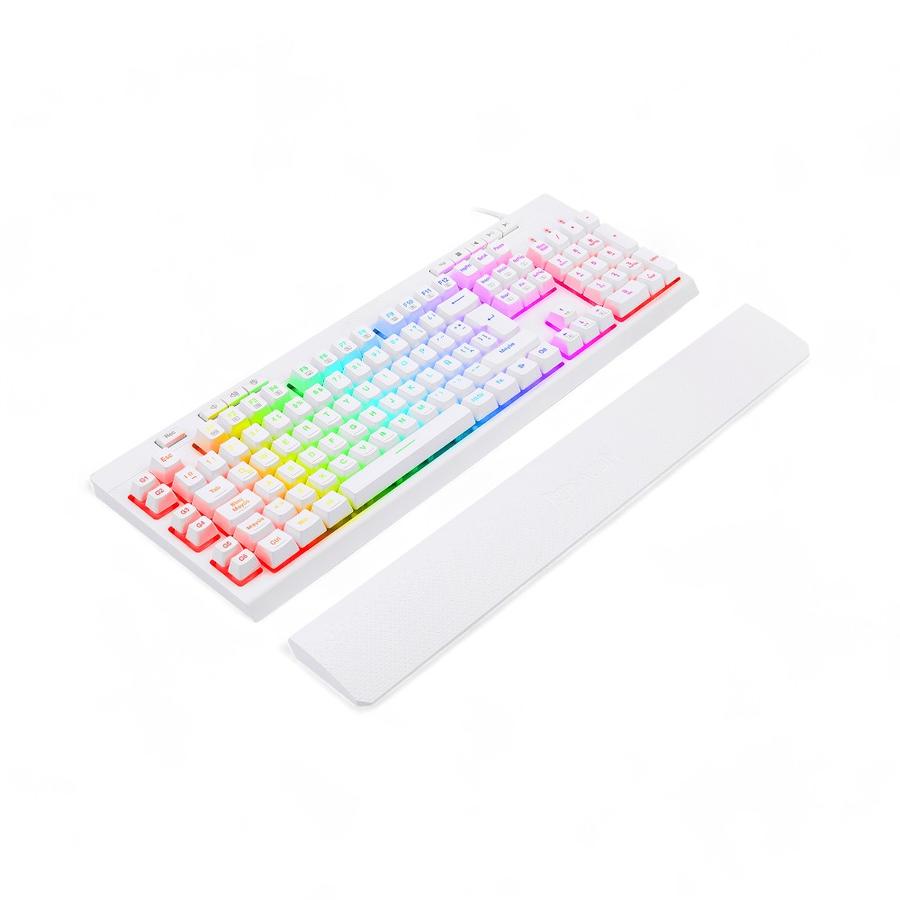Teclado Gamer Redragon Shiva K512W-RGB Membrana Blanco