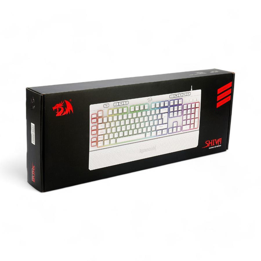 Teclado Gamer Redragon Shiva K512W-RGB Membrana Blanco