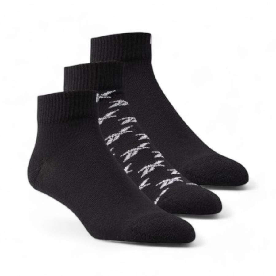 Pack 3 Calcetines Unisex Reebok Vector Tobilleros Negro