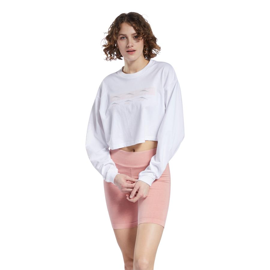 Polera Mujer Reebok Long Sleeve Shirt Blanco