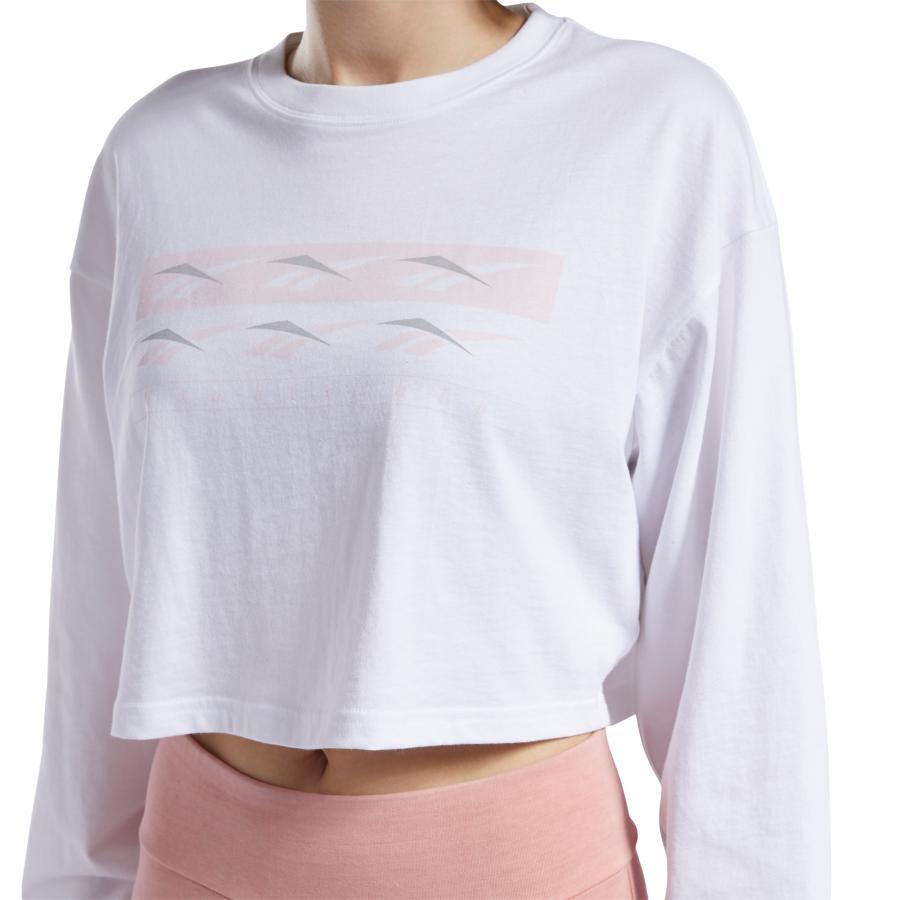 Polera Mujer Reebok Long Sleeve Shirt Blanco