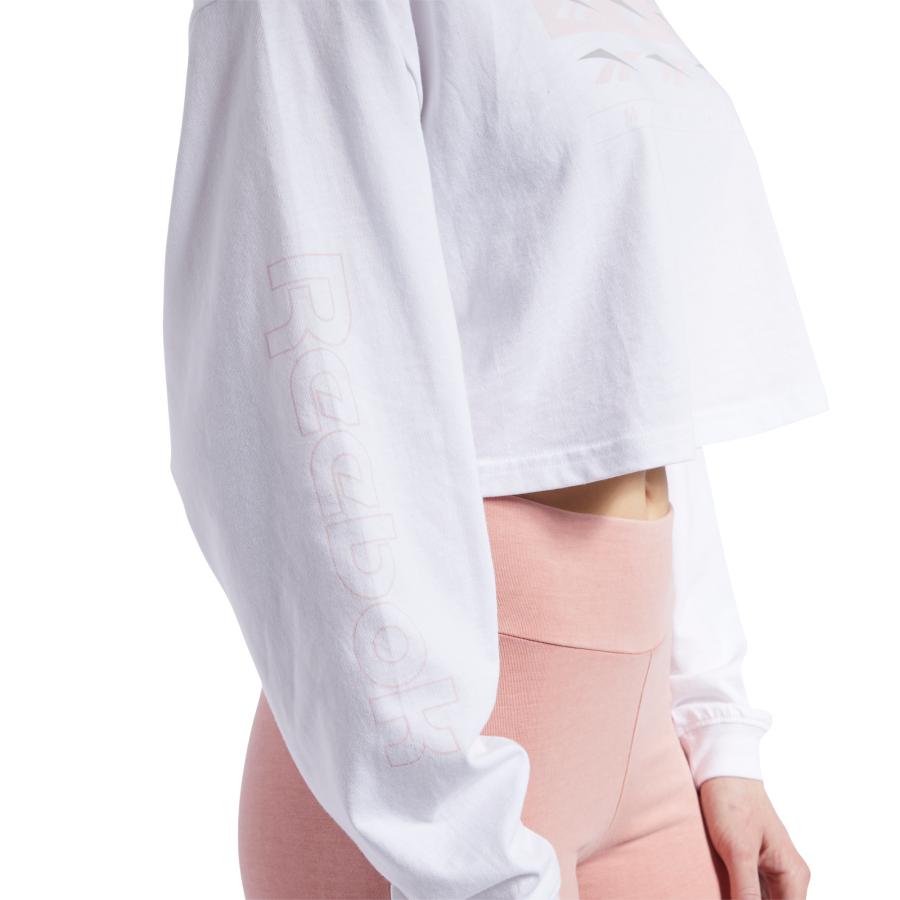 Polera Mujer Reebok Long Sleeve Shirt Blanco