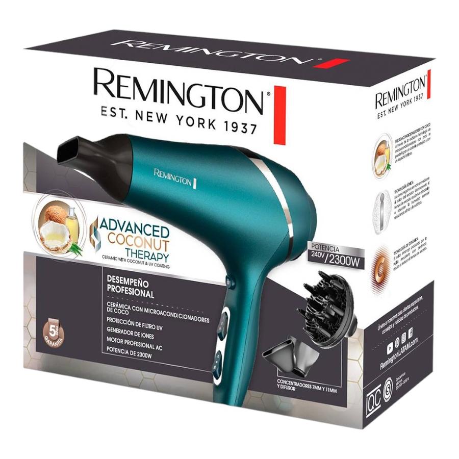 Secador De Pelo Con Aceite De Coco Remington AC-8607 Azul