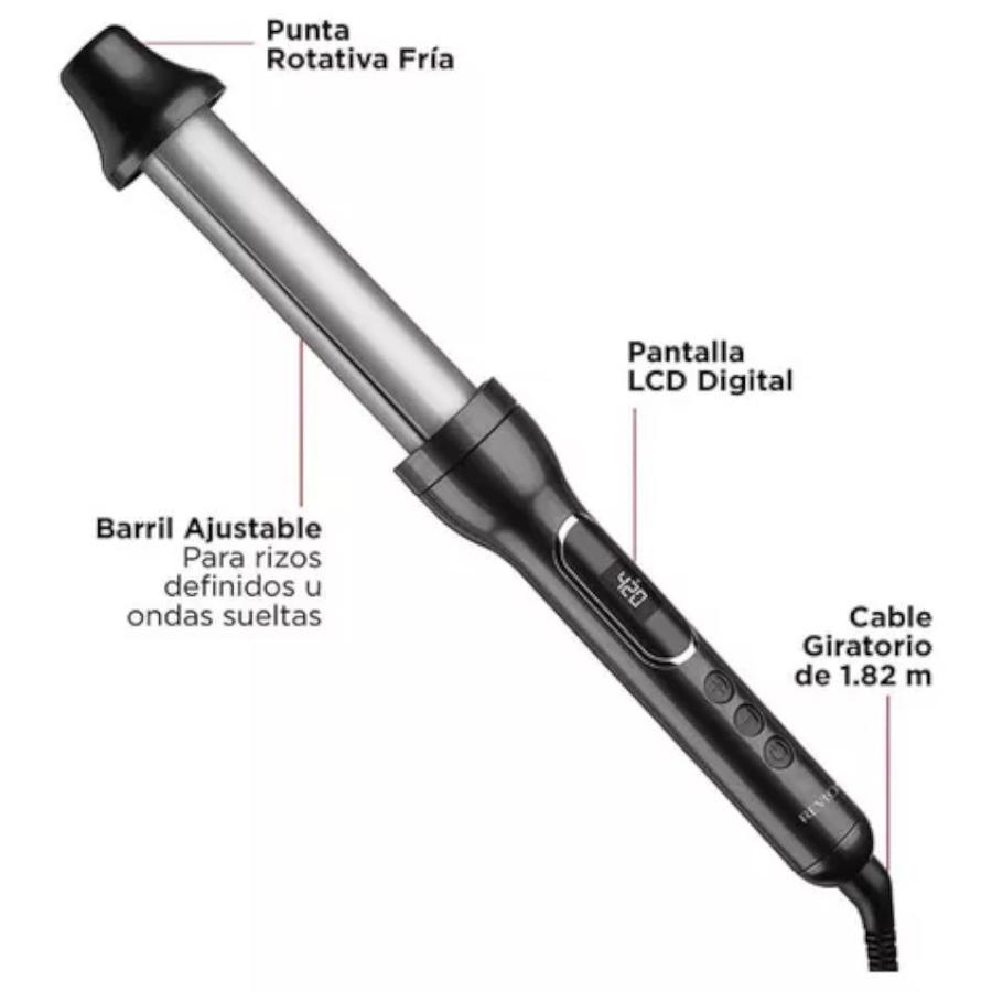 Ondulador De Pelo Revlon Expansible Cerámica Negro